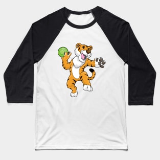 Funny tiger is playing handball Baseball T-Shirt